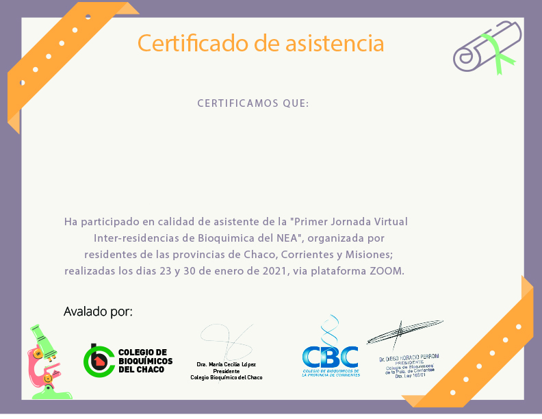 Porno Con Rocio Laura - Jornada Virtual Inter Residencias: descargÃ¡ tu certificado | Colegio de  BioquÃ­micos del Chaco