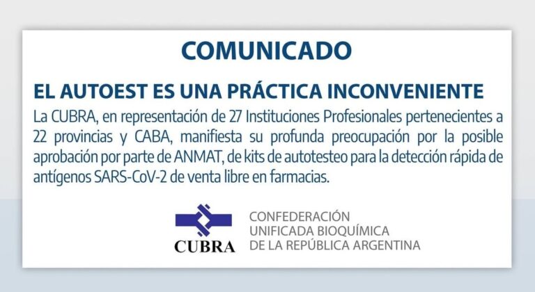 Comunicado de CUBRA: EL AUTOEST ES UNA PRÁCTICA INCONVENIENTE