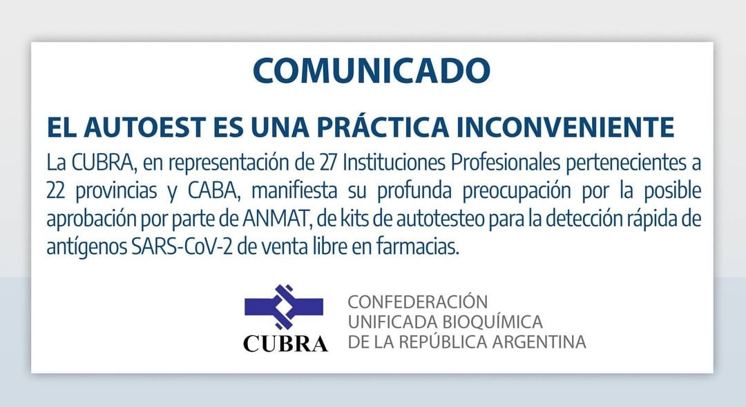 Comunicado de CUBRA: EL AUTOEST ES UNA PRÁCTICA INCONVENIENTE
