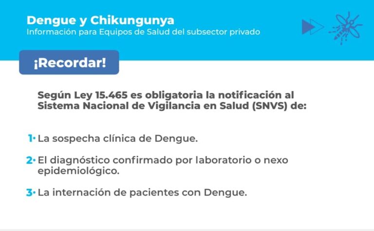 Dengue y chikungunya: Equipos de salud.