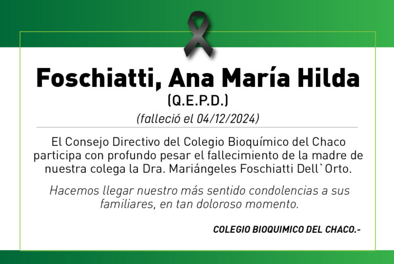 Fallecimiento Ana María Hilda Foschiatti