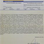 Carta documento dirigida al Ministro de Salud del Chaco